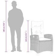 Градински трапезен комплект 3 части с възглавници сив полиратан