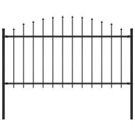 Градинска ограда Woerden с връх тип копие, стомана, 170x150 см, черна