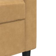 Комплект дивани от 2 части с възглавници, кафяв, кадифе