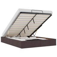 Османска рамка за легло без матрак, тъмнокафява, 140x200см плат