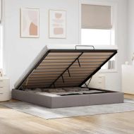 Османска рамка за легло без матрак, таупе, 180x200 см плат