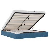 Османска рамка за легло без матрак, тъмносиня, 160x200см кадифе