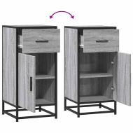 Сайдборд, сив сонома, 35,5x35x76 см, инженерно дърво и метал