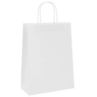 Хартиени торбички 50 бр с дръжки бели 32x22x28 см