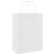 Хартиени торбички 50 бр с дръжки бели 32x22x28 см