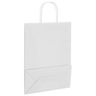 Хартиени торбички 50 бр с дръжки бели 32x22x28 см
