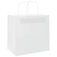 Хартиени торбички 250 бр с дръжки бели 26x17x25 см