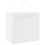 Хартиени торбички 250 бр с дръжки бели 26x17x25 см