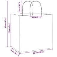 Хартиени торбички 250 бр с дръжки бели 26x17x25 см