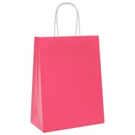 Хартиени торбички 250 бр с дръжки розови 21x11x28 см