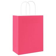 Хартиени торбички 250 бр с дръжки розови 21x11x28 см