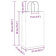 Хартиени торбички 250 бр с дръжки зелени 21x11x36 см