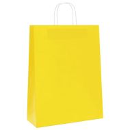 Хартиени торбички 250 бр с дръжки жълти 32x12x42 см