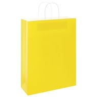 Хартиени торбички 250 бр с дръжки жълти 32x12x42 см