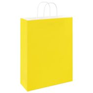 Хартиени торбички 250 бр с дръжки жълти 32x12x42 см