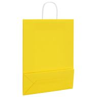 Хартиени торбички 250 бр с дръжки жълти 32x12x42 см