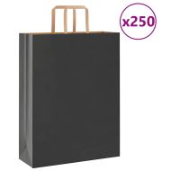 Хартиени торбички 250 бр с дръжки черни 32x12x42 см