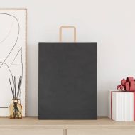 Хартиени торбички 250 бр с дръжки черни 32x12x42 см