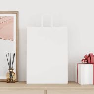 Хартиени торбички 50 бр с дръжки бели 32x17x44 см