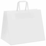 Хартиени торбички 250 бр с дръжки бели 32x22x24 см