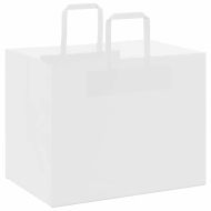 Хартиени торбички 250 бр с дръжки бели 32x22x24 см