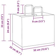Хартиени торбички 250 бр с дръжки бели 32x22x24 см