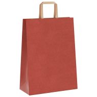 Хартиени торбички 250 бр с дръжки червени 26x12x35 см