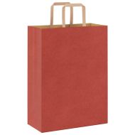 Хартиени торбички 250 бр с дръжки червени 26x12x35 см