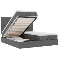 Османска легло с матраци, тъмносиво, 180x200 см, плат