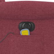 Електрически масажен наклоняем стол, виненочервен, текстил