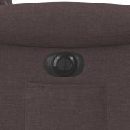 Електрически реклайнер стол, тъмнокафяв, текстил