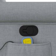 Масажен реклайнер стол, светлосив, текстил