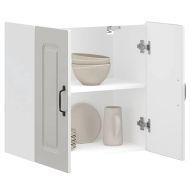 Кухненски стенен шкаф, Kalmar, бял гланц, инженерно дърво