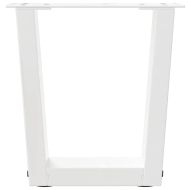 Крака за масичка за кафе, V-образни, 2 бр., бели, 30 x (30-31,3) см, стомана