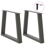 Крака за масичка за кафе, V-образна, 2 бр., антрацит, 70 x (42-43,3) см, стомана