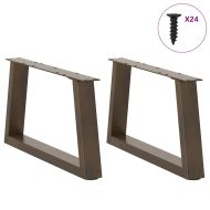 Крака за масичка за кафе, V-образни, 2 бр., естествена стомана, 70 x (30-31,3) см, стомана