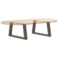 Крака за масичка за кафе, V-образни, 2 бр., естествена стомана, 70 x (30-31,3) см, стомана