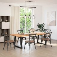 Крака за трапезна маса, V-образни, 2 бр., черни, 80 x (72-73,3) см, стомана