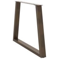 Крака за трапезна маса, V-образни, 2 бр., естествена стомана, 90 x (72-73,3) см, стомана