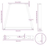 Крака за масичка за кафе, V-образни, 2 бр., естествена стомана, 38 x (42-43,3) см, стомана
