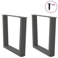 Крака за масичка за кафе, V-образна, 2 бр., антрацит, 60 x (42-43,3) см, стомана