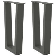 Крака за масичка за кафе, V-образна, 2 бр., антрацит, 28 x (42-43,3) см, стомана