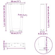 Крака за масичка за кафе, V-образни, 2 бр., черни, 28 x (42-43,3) см, стомана