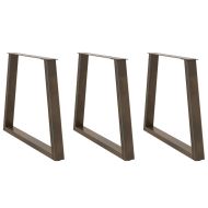 Крака за трапезна маса, V-образни, 3 бр., естествена стомана, 70 x (72-73,3) см, стомана