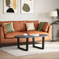 Крака за масичка за кафе, V-образни, 2 бр., черни, 70 x (42-43,3) см, стомана