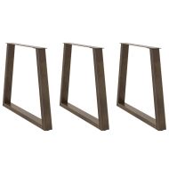 Крака за трапезна маса, V-образни, 3 бр., естествена стомана, 80 x (72-73,3) см, стомана