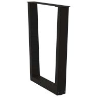 Крака за трапезна маса, V-образни, 3 бр., черни, 70 x (72-73,3) см, стомана