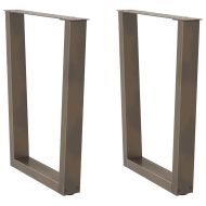 Крака за трапезна маса, V-образни, 2 бр., естествена стомана, 60 x (72-73,3) см, стомана