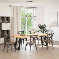 Крака за трапезна маса, U-образни, 2 бр., черни, 50 x (72-73) см, стомана