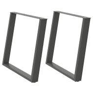 Крака за трапезна маса, U-образни, 2 бр., антрацит, 90x(72-73) см, стомана